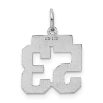 Sterling Silver/Rhodium-plated Polished Number 53 Charm