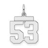 Sterling Silver/Rhodium-plated Polished Number 53 Charm
