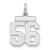 Sterling Silver/Rhodium-plated Polished Number 56 Charm