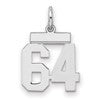 Sterling Silver/Rhodium-plated Polished Number 64 Charm