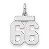 Sterling Silver/Rhodium-plated Polished Number 66 Charm