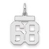 Sterling Silver/Rhodium-plated Polished Number 68 Charm