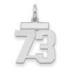 Sterling Silver/Rhodium-plated Polished Number 73 Charm