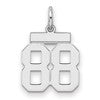 Sterling Silver/Rhodium-plated Polished Number 88 Charm