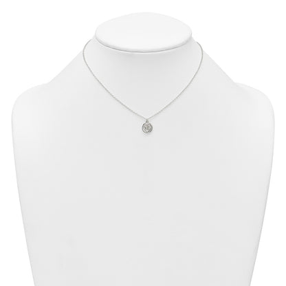 Sterling Silver Polished and Textured Butterfly in Heart Childrens 14 inch Necklace and Post Earrings Set