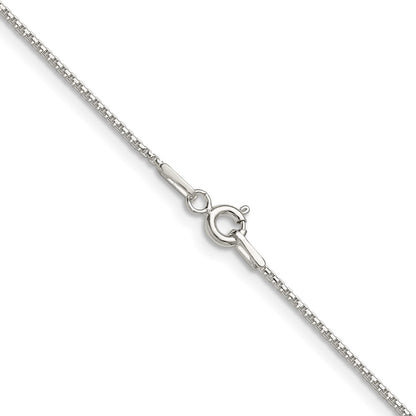 Sterling Silver .95mm Diamond-cut Round Box Chain w/2in ext.