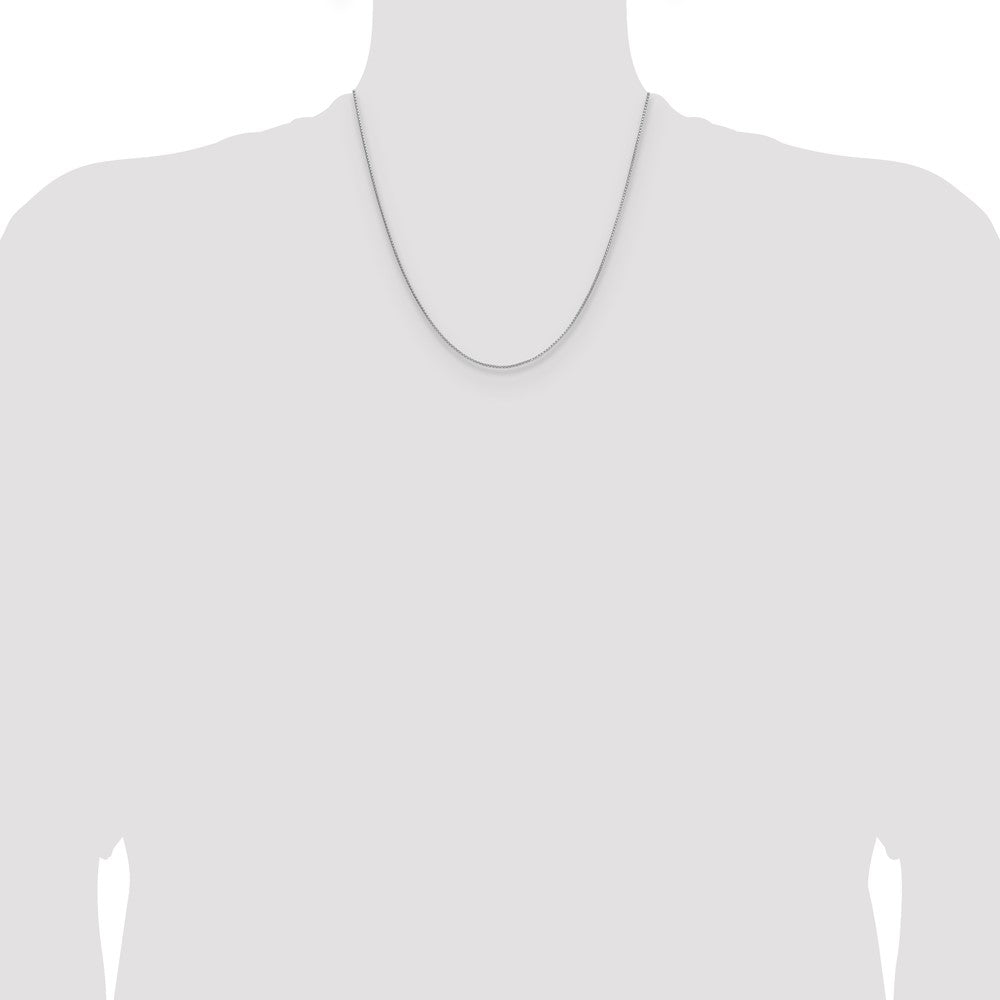 Sterling Silver Rhodium-plated .95mm Diamond-cut Round Box Chain