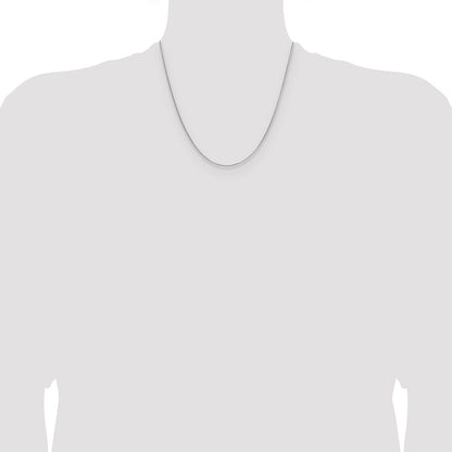 Sterling Silver Rhodium-plated .95mm Diamond-cut Round Box Chain