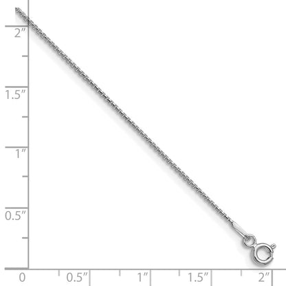 Sterling Silver Rhodium-plated .95mm Diamond-cut Round Box Chain