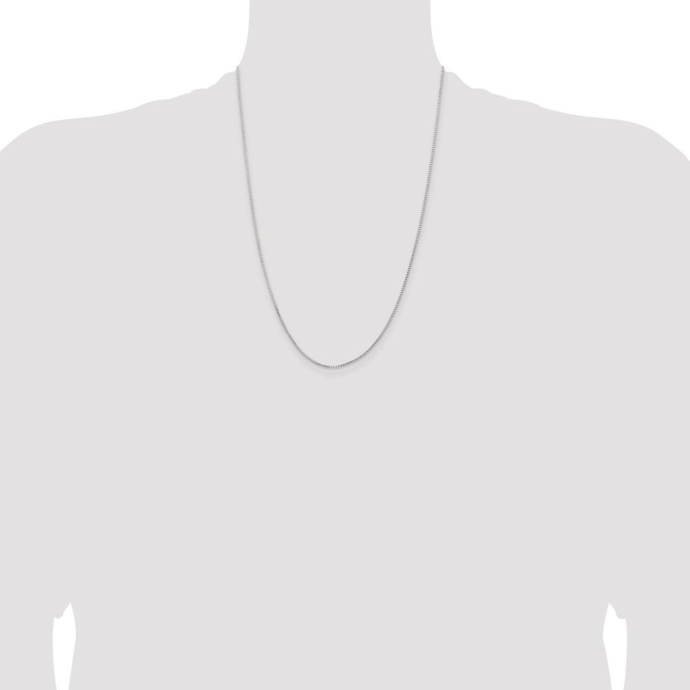 Sterling Silver 1.1mm Diamond-cut Round Box Chain