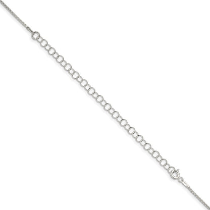 Sterling Silver 1.1mm Diamond-cut Round Box Chain w/4in ext.