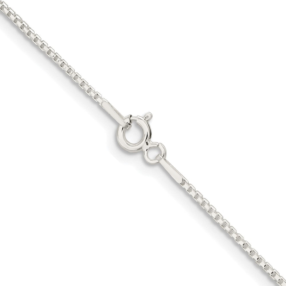 Sterling Silver Rhodium-plated 1.1mm Diamond-cut Round Box Chain