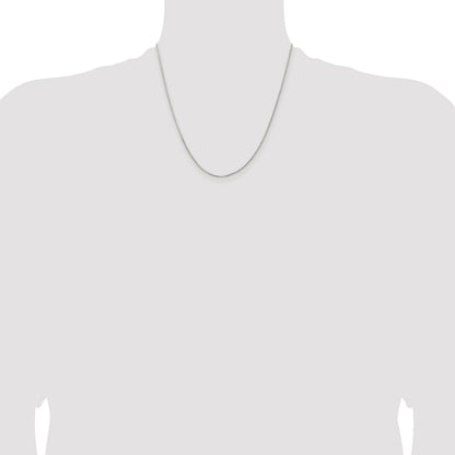 Sterling Silver Rhodium-plated 1.1mm Diamond-cut Round Box Chain