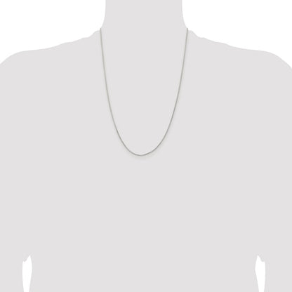 Sterling Silver Rhodium-plated 1.1mm Diamond-cut Round Box Chain