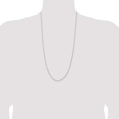 Sterling Silver Rhodium-plated 1.1mm Diamond-cut Round Box Chain
