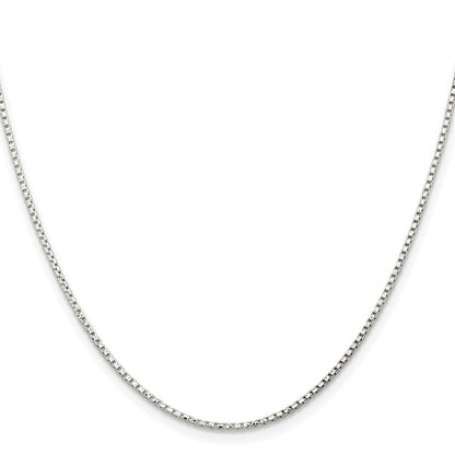 Sterling Silver 1.3mm Diamond-cut Round Box Chain w/2in ext.