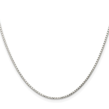 Sterling Silver Rhodium-plated 1.3mm Diamond-cut Round Box Chain w/4in ext.