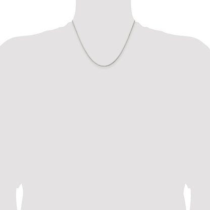 Sterling Silver Rhodium-plated 1.3mm Diamond-cut Round Box Chain