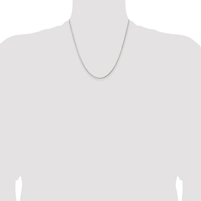 Sterling Silver Rhodium-plated 1.3mm Diamond-cut Round Box Chain