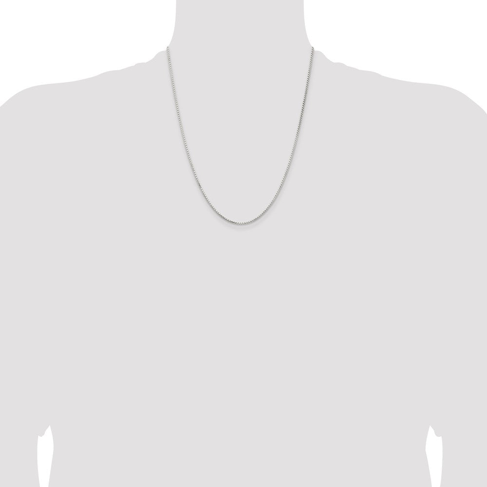 Sterling Silver 1.5mm Diamond-cut Round Box Chain