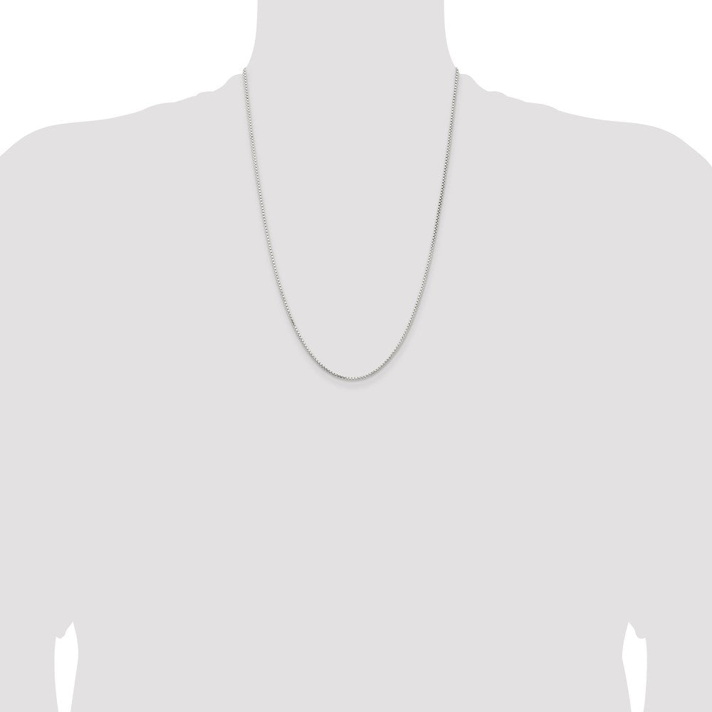 Sterling Silver 1.5mm Diamond-cut Round Box Chain