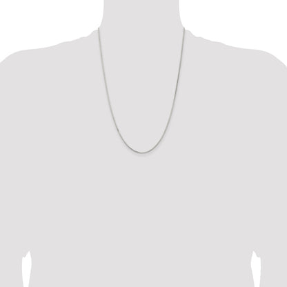 Sterling Silver 1.5mm Diamond-cut Round Box Chain
