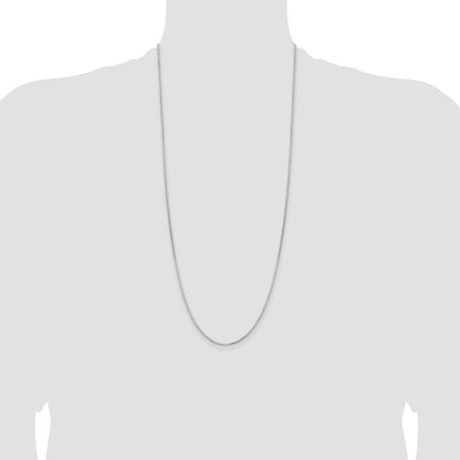 Sterling Silver 1.5mm Diamond-cut Round Box Chain
