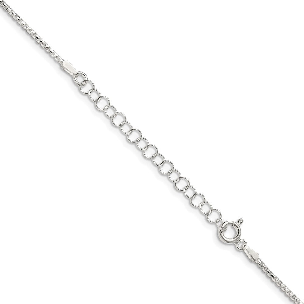 Sterling Silver 1.5mm Diamond-cut Round Box Chain w/2in ext.