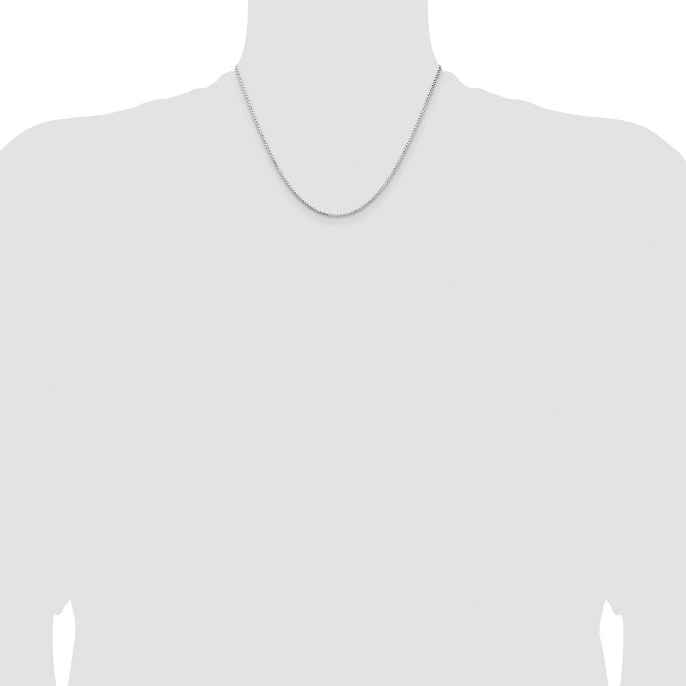 Sterling Silver Rhodium-plated 1.5mm Diamond-cut Round Box Chain
