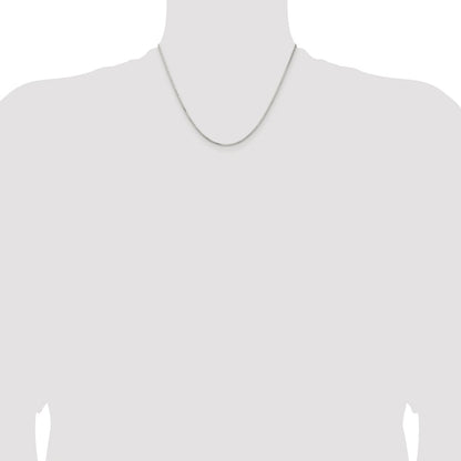 Sterling Silver Rhodium-plated 1.5mm Diamond-cut Round Box Chain