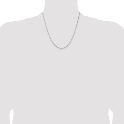 Sterling Silver Rhodium-plated 1.5mm Diamond-cut Round Box Chain