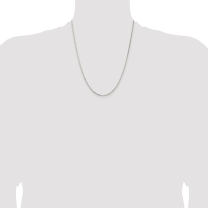 Sterling Silver Rhodium-plated 1.5mm Diamond-cut Round Box Chain