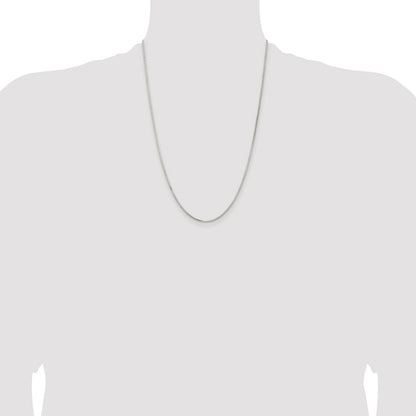 Sterling Silver Rhodium-plated 1.5mm Diamond-cut Round Box Chain