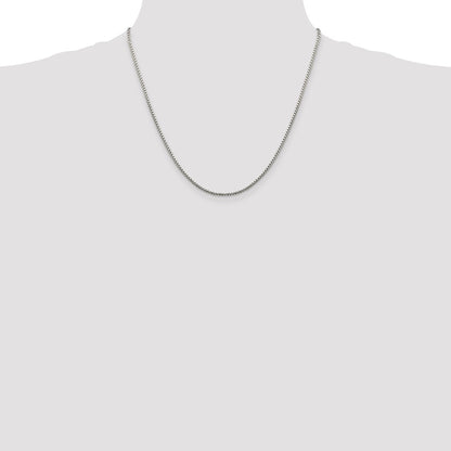 Sterling Silver 1.75mm Diamond-cut Round Box Chain