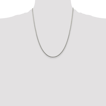 Sterling Silver 1.75mm Diamond-cut Round Box Chain