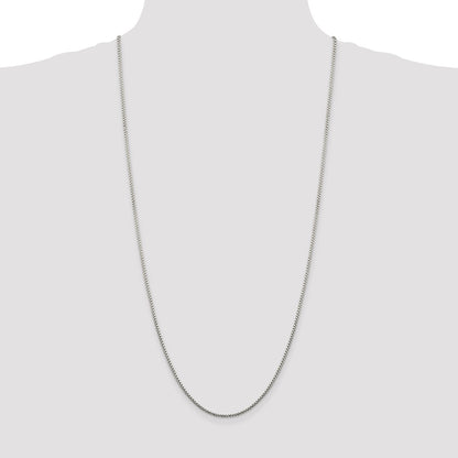 Sterling Silver 1.75mm Diamond-cut Round Box Chain