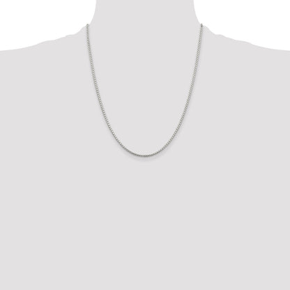 Sterling Silver 2mm Diamond-cut Round Box Chain