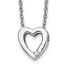 White Ice Sterling Silver Rhodium-plated Diamond 18 Inch Heart Necklace with 2 Inch Extender