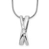 White Ice Sterling Silver Rhodium-plated 18 Inch Diamond Crossover Necklace with 2 Inch Extender