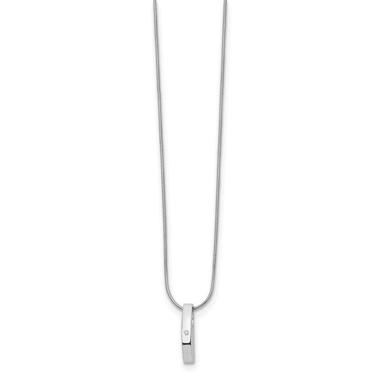 White Ice Sterling Silver Rhodium-plated 18 Inch Diamond Necklace with 2 Inch Extender