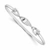 White Ice Sterling Silver Rhodium-plated Diamond Twist Bangle Bracelet