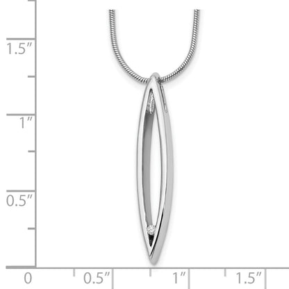 White Ice Sterling Silver Rhodium-plated 18 Inch Diamond Necklace with 2 Inch Extender