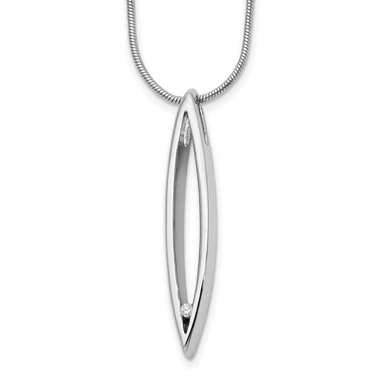 White Ice Sterling Silver Rhodium-plated 18 Inch Diamond Necklace with 2 Inch Extender