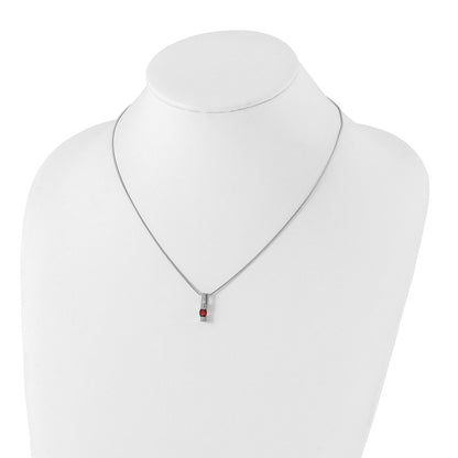 White Ice Sterling Silver Rhodium-plated 18 inch Diamond and Garnet Necklace with 2 inch Extender