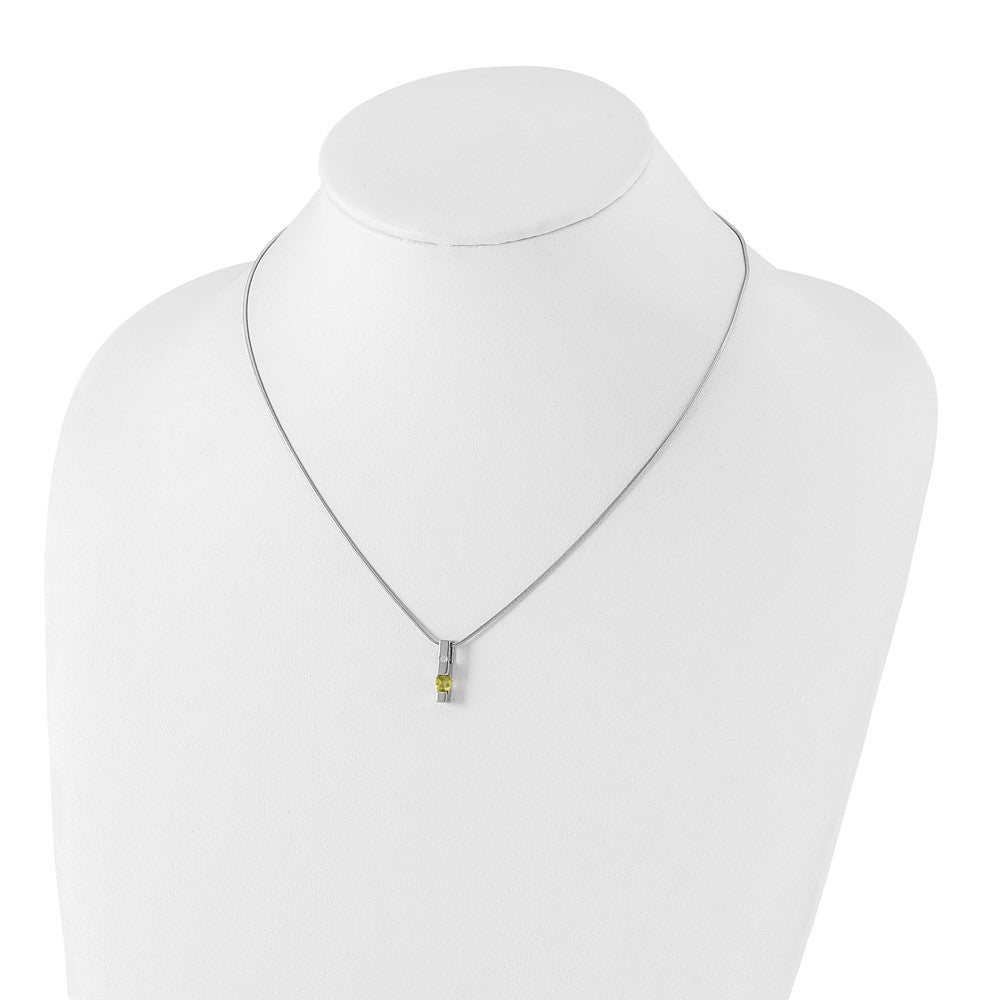 White Ice Sterling Silver Rhodium-plated 18 inch Diamond and Peridot Necklace with 2 inch Extender
