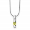 White Ice Sterling Silver Rhodium-plated 18 inch Diamond and Peridot Necklace with 2 inch Extender