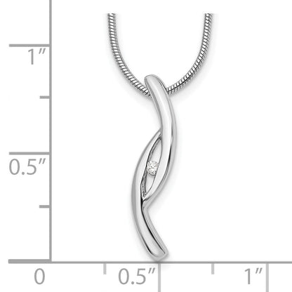 White Ice Sterling Silver Rhodium-plated 18 Inch Diamond Necklace with 2 Inch Extender