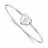 White Ice Sterling Silver Rhodium-plated Diamond Heart Bangle Bracelet