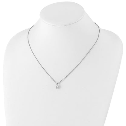 White Ice Sterling Silver Rhodium-plated 18 Inch Diamond Teardrop Necklace with 2 Inch Extender