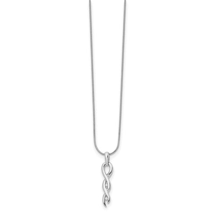 White Ice Sterling Silver Rhodium-plated Diamond 18 Inch Twist Necklace with 2 Inch Extender